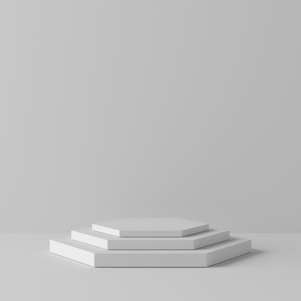 抽象模拟场景与几何形状的讲台。库存图片图片下载