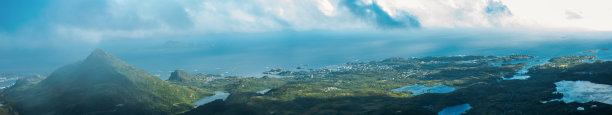 挪威夏季多云高地全景图片下载