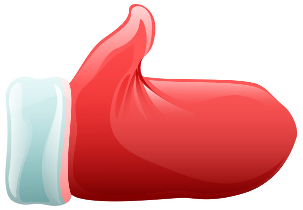 圣诞老人的红色手套表演。圣诞老人手套举起大拇指的标志好图片下载