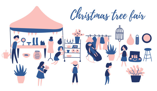 人们去集市。跳蚤市场图片下载