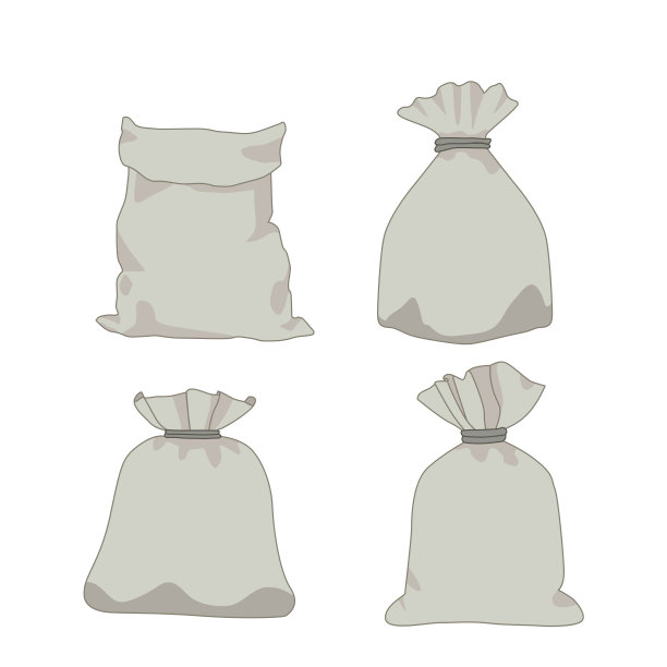 钱袋灰色美元和礼物上的白色背景插图向量图片下载