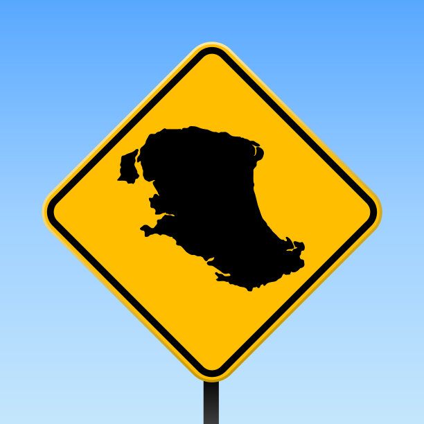 鹦鹉礁地图上的路标。图片下载