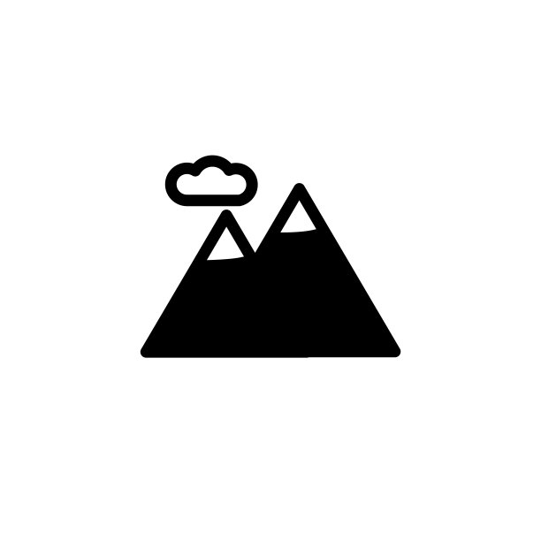 山的象征。山轮廓图标。山脉矢量插图图形艺术。图片下载