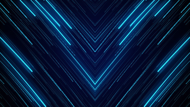 蓝色霓虹灯抽象视觉几何运动图形技术数字概念图片下载