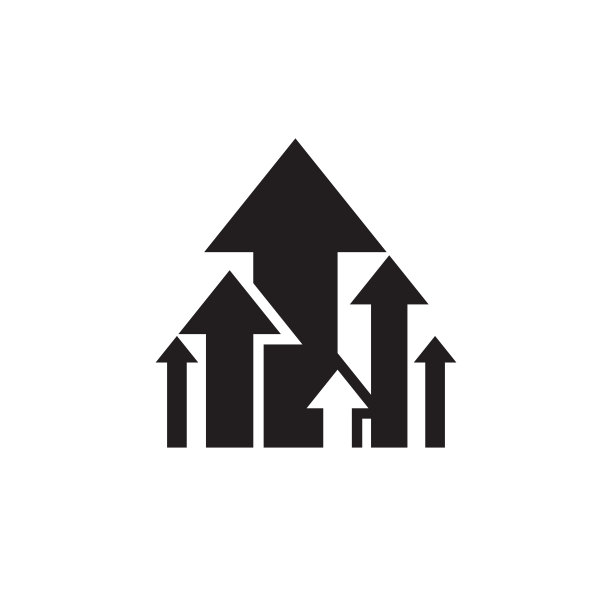 箭头向上-黑色图标设计。业务趋势的迹象。图形交换增长。矢量插图。图片下载