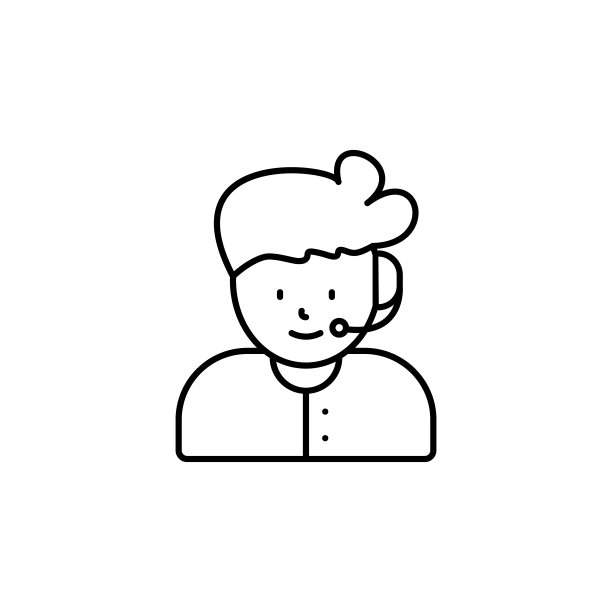 呼叫中心，白色背景上的头像线图标图片下载