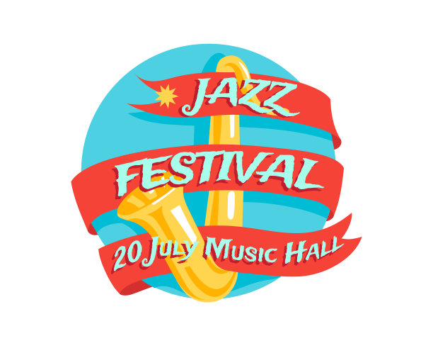 爵士音乐节矢量音乐音乐会标志乐器标志图片下载