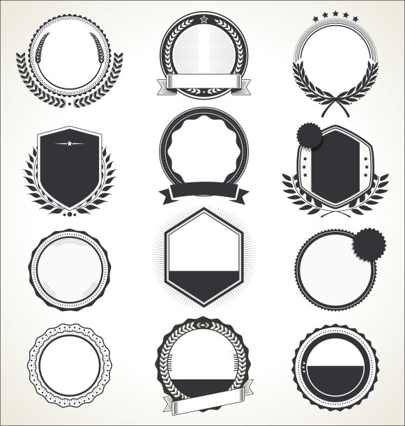 一套空白复古徽章图片下载