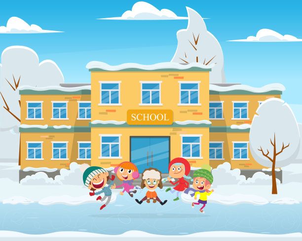 孩子们在校园里玩耍。图片下载