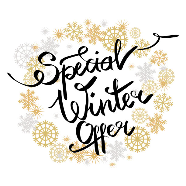 特别冬季优惠，由雪花制成的框架图片下载