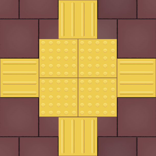 铺在鹅卵石上的可触路面图片下载