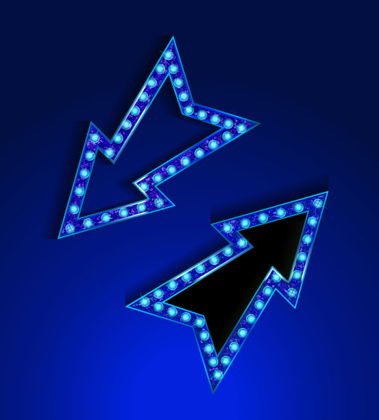 蓝色霓虹灯招牌图片下载