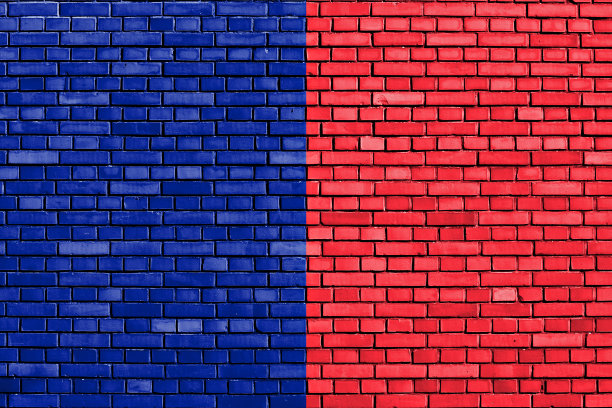 墙上画着巴黎国旗图片下载