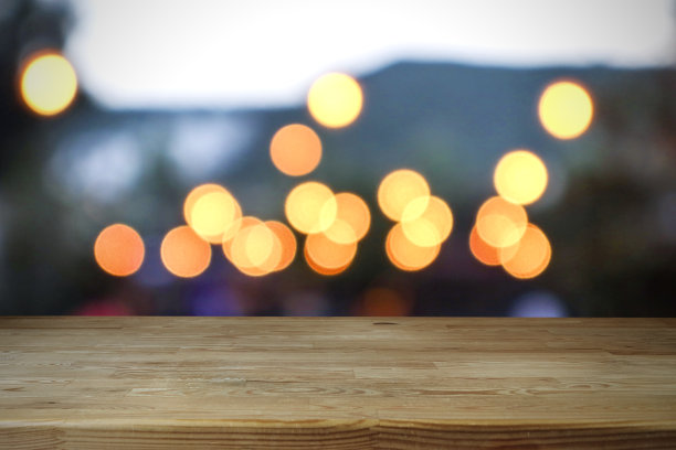 空木桌前抽象模糊散景背景库存照片图片下载