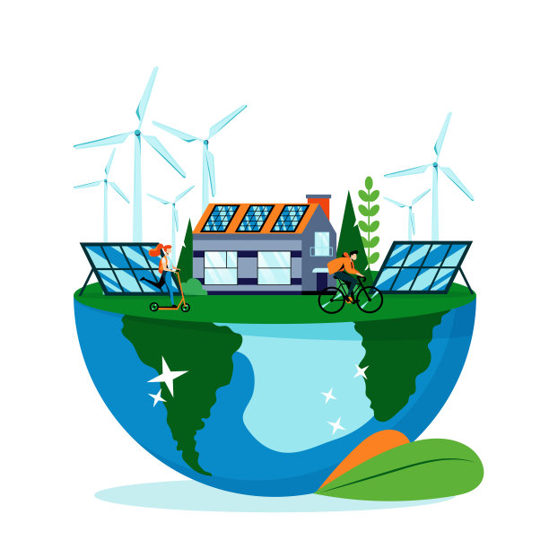 地球表面的绿色景观。拯救地球日矢量平面插图。保护环境、保护自然、保护生态图片下载