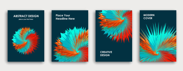 多色书籍封面页设计，创意抽象背景。图片下载