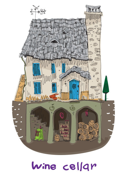 带酒窖的复古屋图片下载