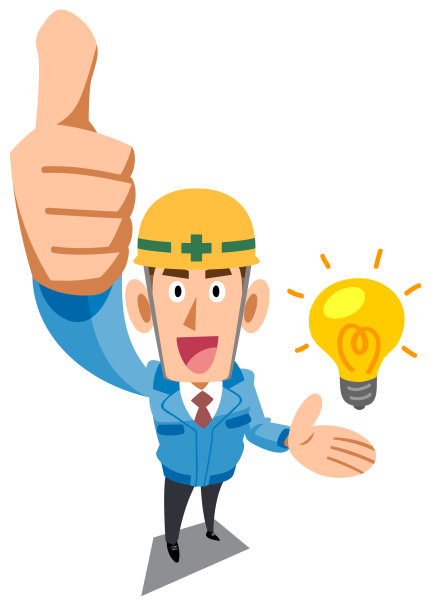 建筑工地的工人穿着蓝色的工作服，给大家点赞图片下载