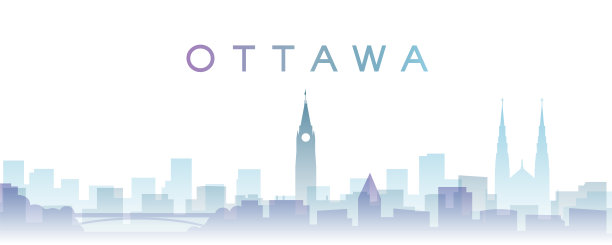 渥太华透明层梯度地标天际线图片下载