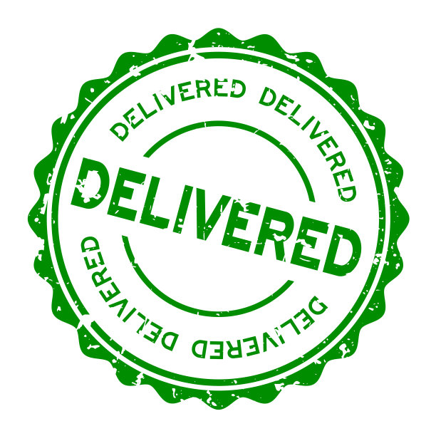 Grunge绿色传递字圆形橡皮印章印章上的白色背景图片下载