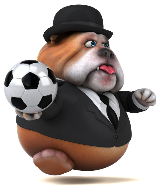 有趣的斗牛犬- 3D插图图片下载