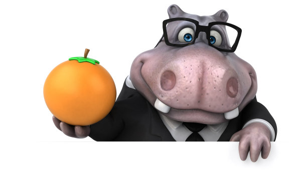 有趣的河马- 3D插图图片下载