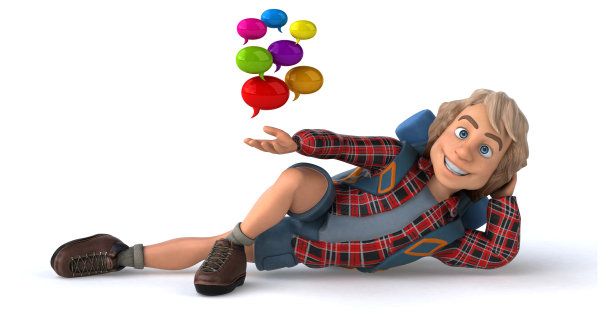 有趣的背包客卡通人物图片下载