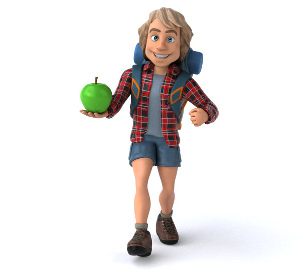 有趣的背包客卡通人物图片下载