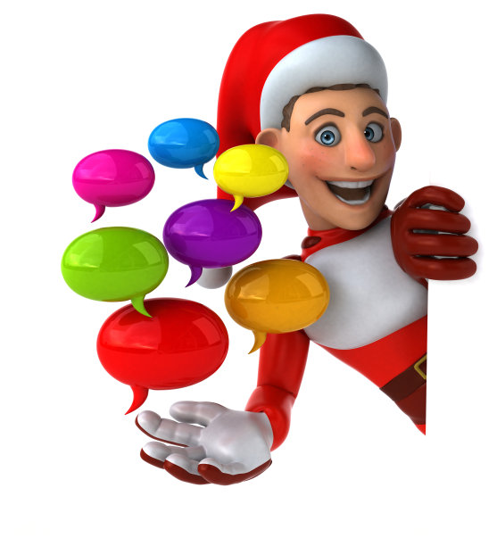 有趣的超级圣诞老人- 3D插图图片下载