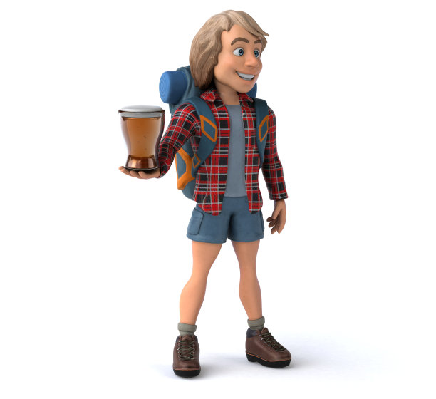 有趣的背包客卡通人物图片下载