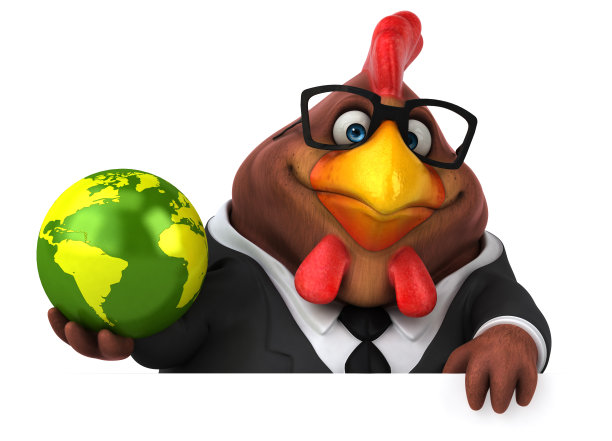 有趣的鸡- 3D插图图片下载