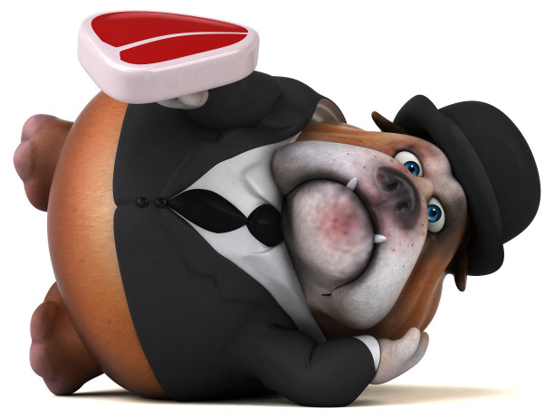 有趣的斗牛犬- 3D插图图片下载