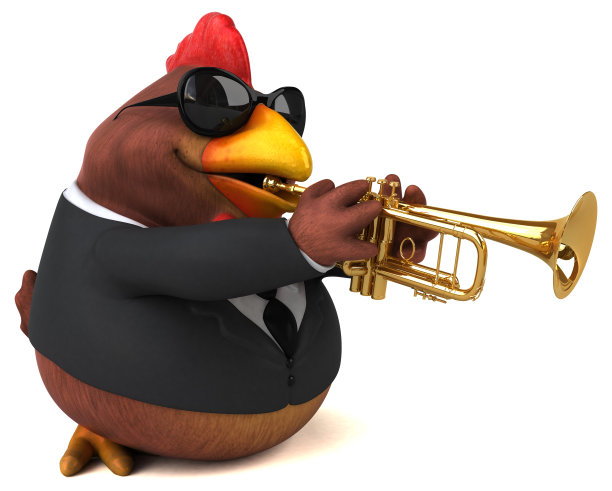 有趣的鸡- 3D插图图片下载