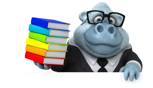 有趣的白色猴子- 3D插图图片下载