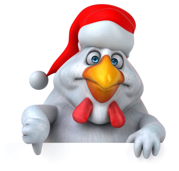 有趣的鸡- 3D插图图片下载