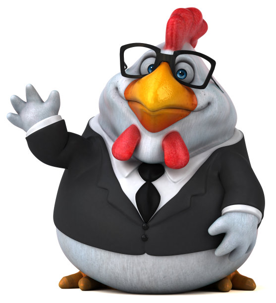 有趣的鸡- 3D插图图片下载