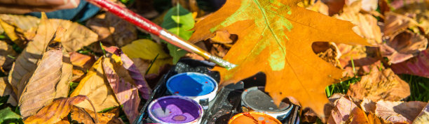 秋天画的全景树叶图片下载