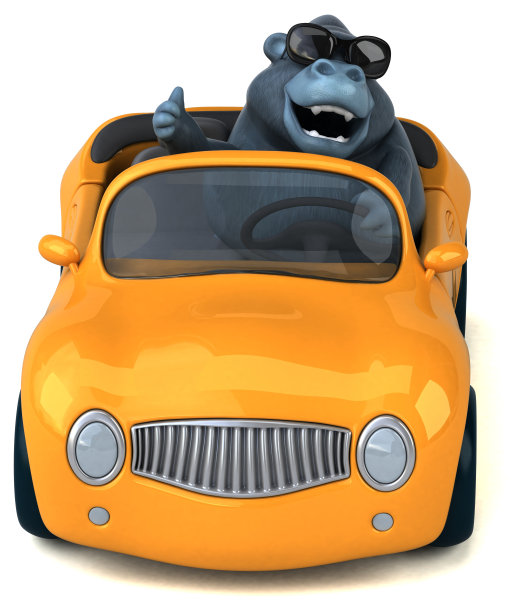 有趣的大猩猩- 3D插图图片下载