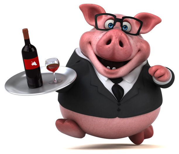 有趣的猪- 3D插图图片下载