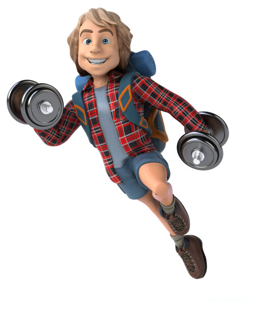 男人独自旅行背包客- 3D插图图片下载