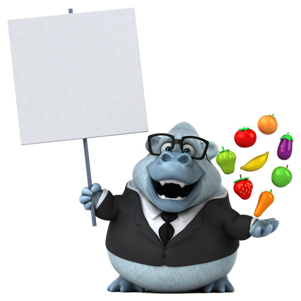 有趣的白色猴子- 3D插图图片下载