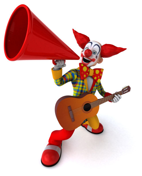 有趣的小丑- 3D插图图片下载