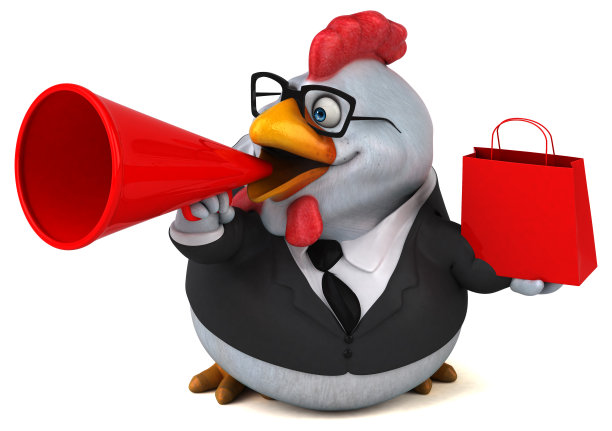 有趣的鸡- 3D插图图片下载