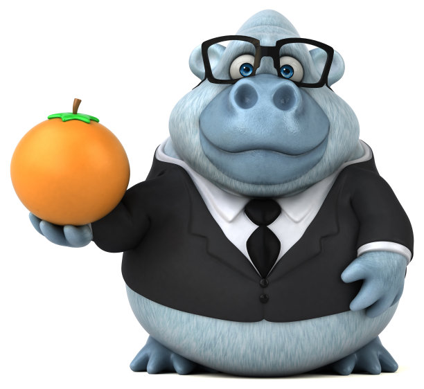 有趣的白色猴子- 3D插图图片下载