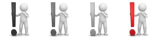 感叹号标志黑色红色灰色银色警告符号建议图标设置3d渲染图形白色思考询问棒状人物人孤立在白色上图片下载