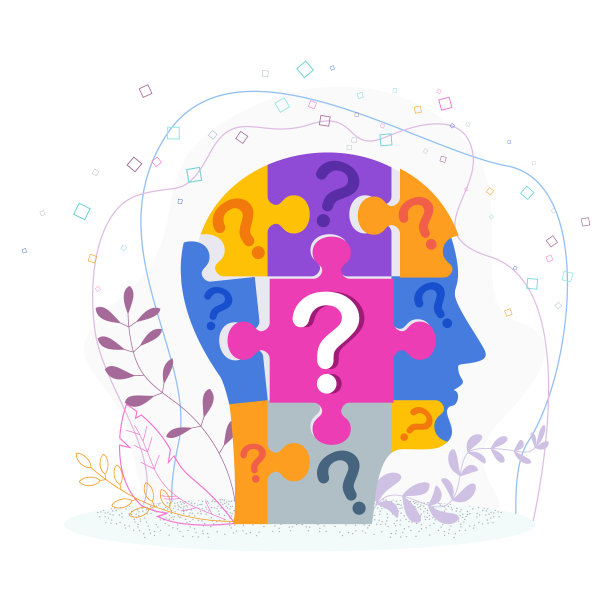 人头像轮廓拼图概念图片下载