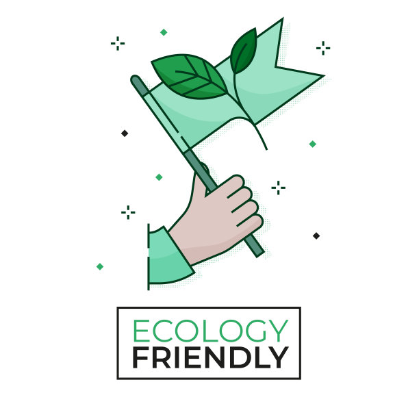 生态旗帜图标-生态友好-可编辑的笔触图片下载