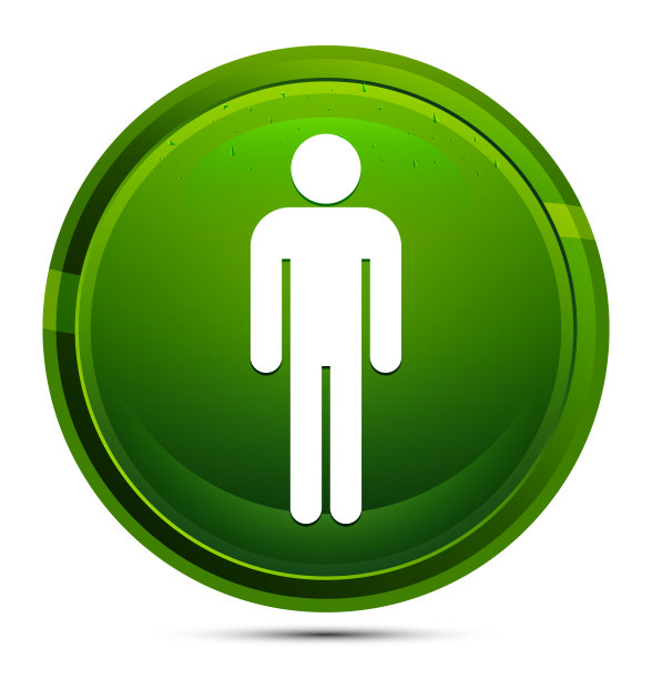 男人图标玻璃绿色圆形按钮插图图片下载