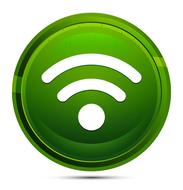 Wifi图标玻璃绿色圆形按钮插图图片下载