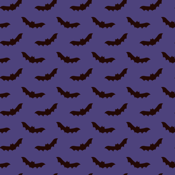 无缝模式-蝙蝠在紫色的背景。图片下载